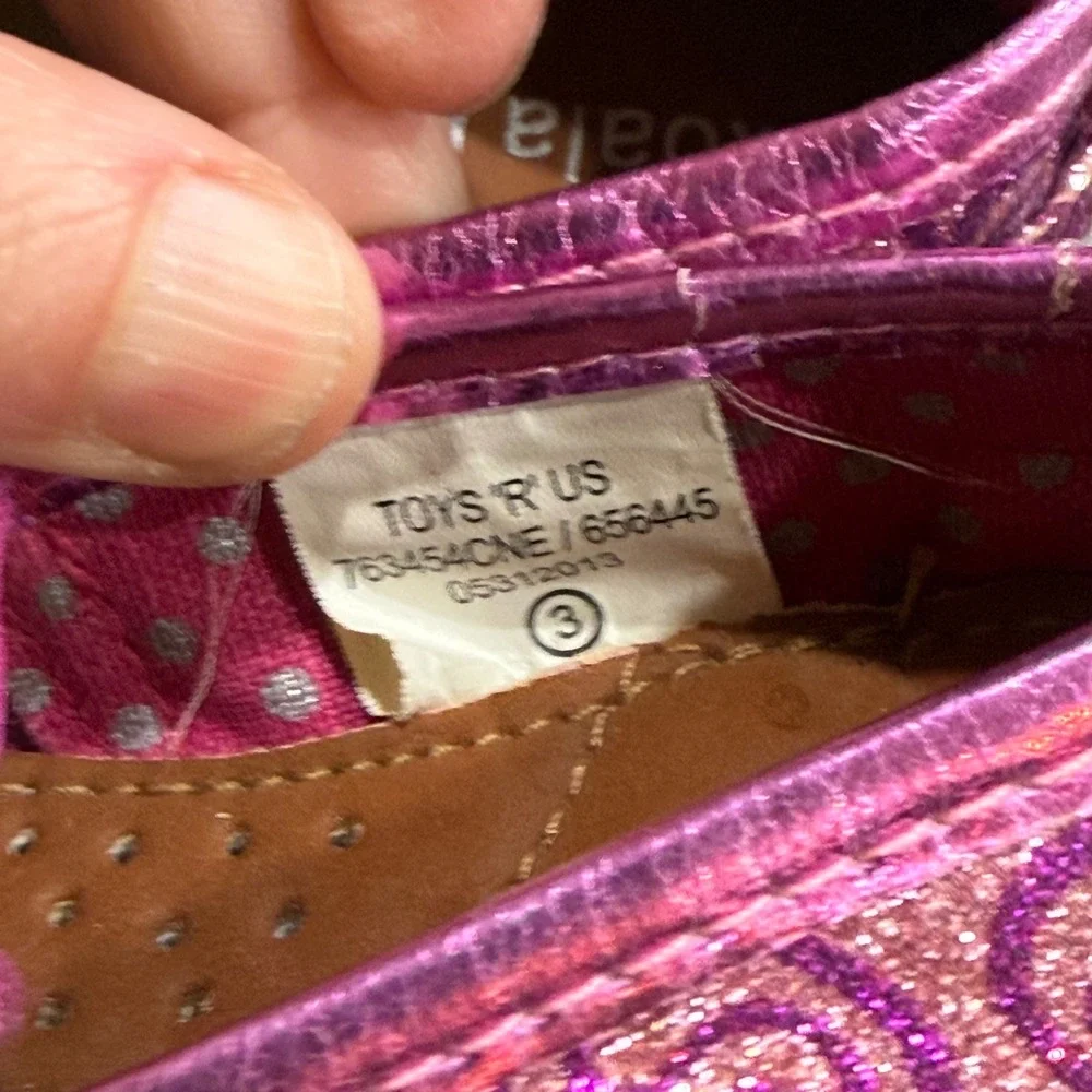 Koala Kids Girls Purple Pink Glitter Swirl Slip On Flats Shoes Size 3 763454CNE